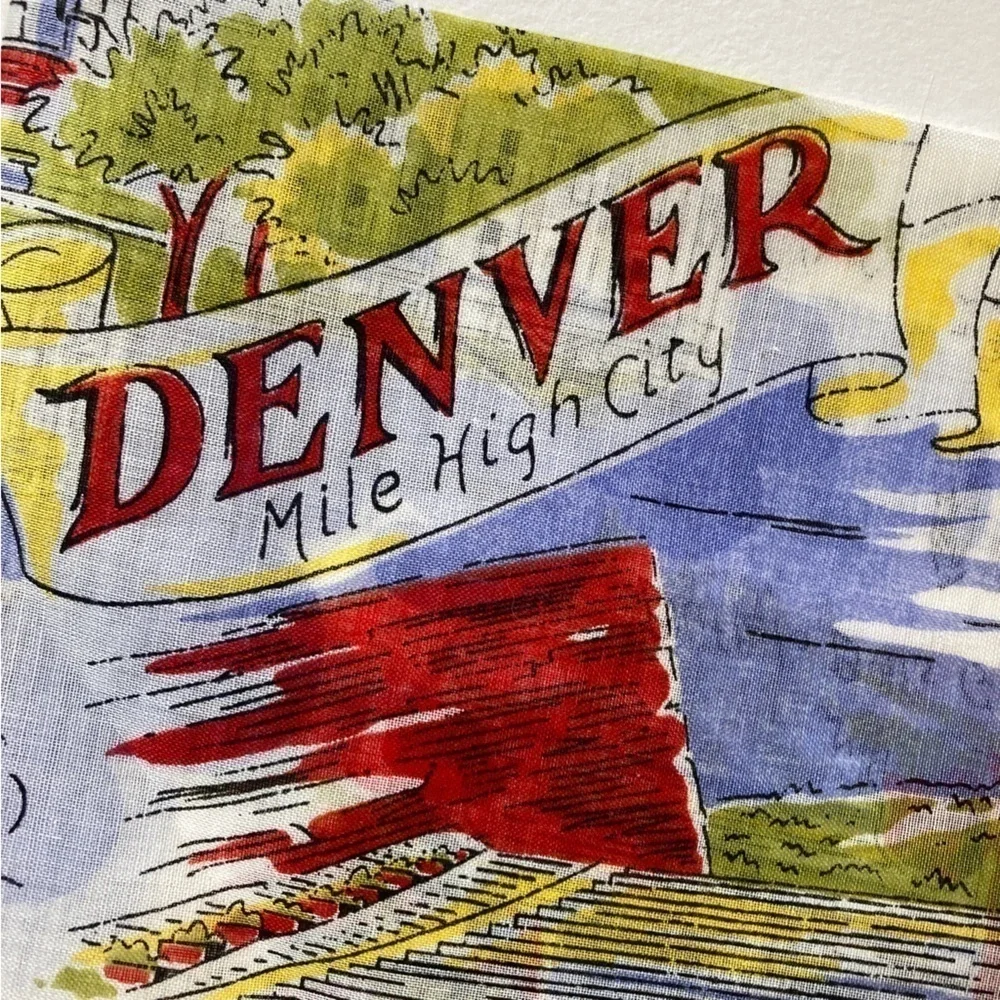Vintage Burmel Denver Colorado Souvenir Handkerchief - Picture 2 of 11